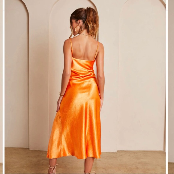 Orange Satin Dress - Picture 3 of 3